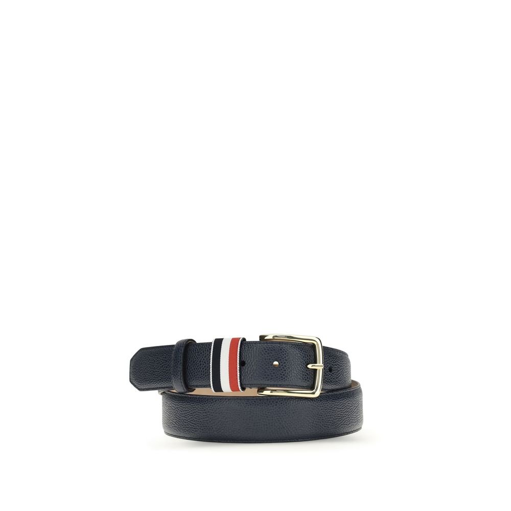 10347691.jpeg Thom Browne Blue Calf Leather Bos Taurus Regular Belt - Image 1