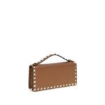 Portofel Valentino Garavani Rockstud chain Marron din Piele - imagine 2