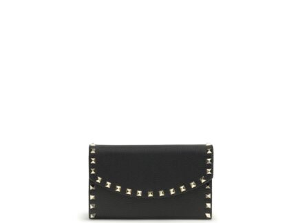 Portofel Valentino Garavani Rockstud chain Negru din Piele