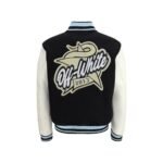 Jachetă Off-White Varsity Star Logo Neagră din Lână - imagine 2