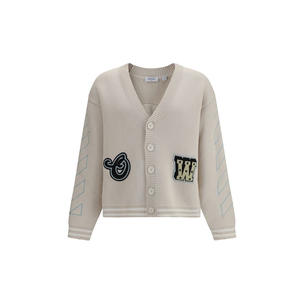 10354993.jpeg Off-White Beige Cotton Cardigan - Image 1