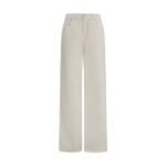 Brunello Cucinelli White Cotton Relaxed Fit Jeans