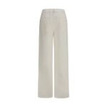 Brunello Cucinelli White Cotton Relaxed Fit Jeans - Image 2
