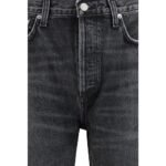 Agolde Black Cotton Straight-Leg Jeans - Image 3