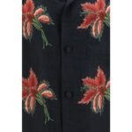 Valentino Black Linen Pattern Shirt - Image 3