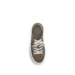 Brunello Cucinelli Beige Calf Leather Bos Taurus Low Top Sneakers - Image 4