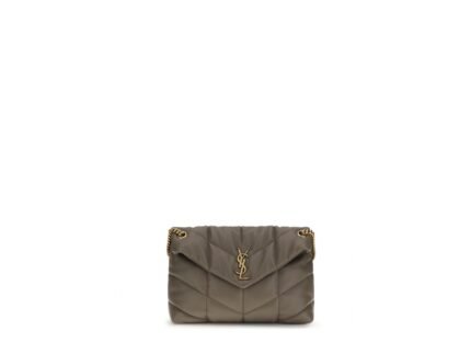 Saint Laurent Gray Lamb Leather Shoulder Bag