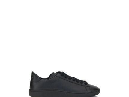 Valentino Garavani Black Calf Leather Bos Taurus Low Top Sneakers