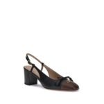 Valentino Garavani Black Calf Leather Bos Taurus Mid Heel Pumps - Image 2