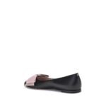 Valentino Garavani Black Calf Leather Bos Taurus Ballet Flats - Image 3