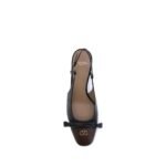 Valentino Garavani Black Calf Leather Bos Taurus Mid Heel Pumps - Image 4