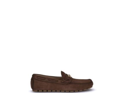 Valentino Garavani Brown Calf Leather Bos Taurus Slip-On Loafers