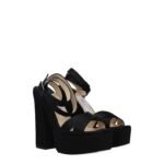 Jimmy Choo Black Satin Platform Sandals - Image 2