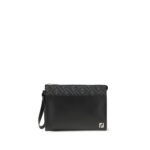 Fendi Black Calf Leather Bos Taurus Clutch Bag