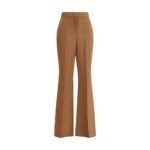 Brown Wool Flared Pants