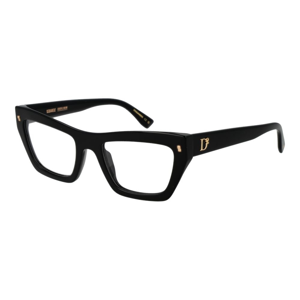 9638956.jpeg Dsquared² Black Acetate Glasses (Frames) - Image 1