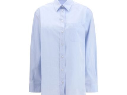 Cămașă The Row Albastră din Bumbac