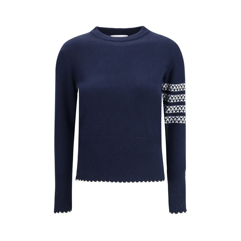 9836722.jpeg Thom Browne Blue Fleece Wool Sweatshirt - Image 1