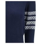 Thom Browne Blue Fleece Wool Sweatshirt - Image 3