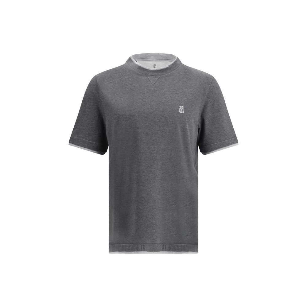9894874.jpeg Brunello Cucinelli Gray Cotton T-Shirt - Image 1