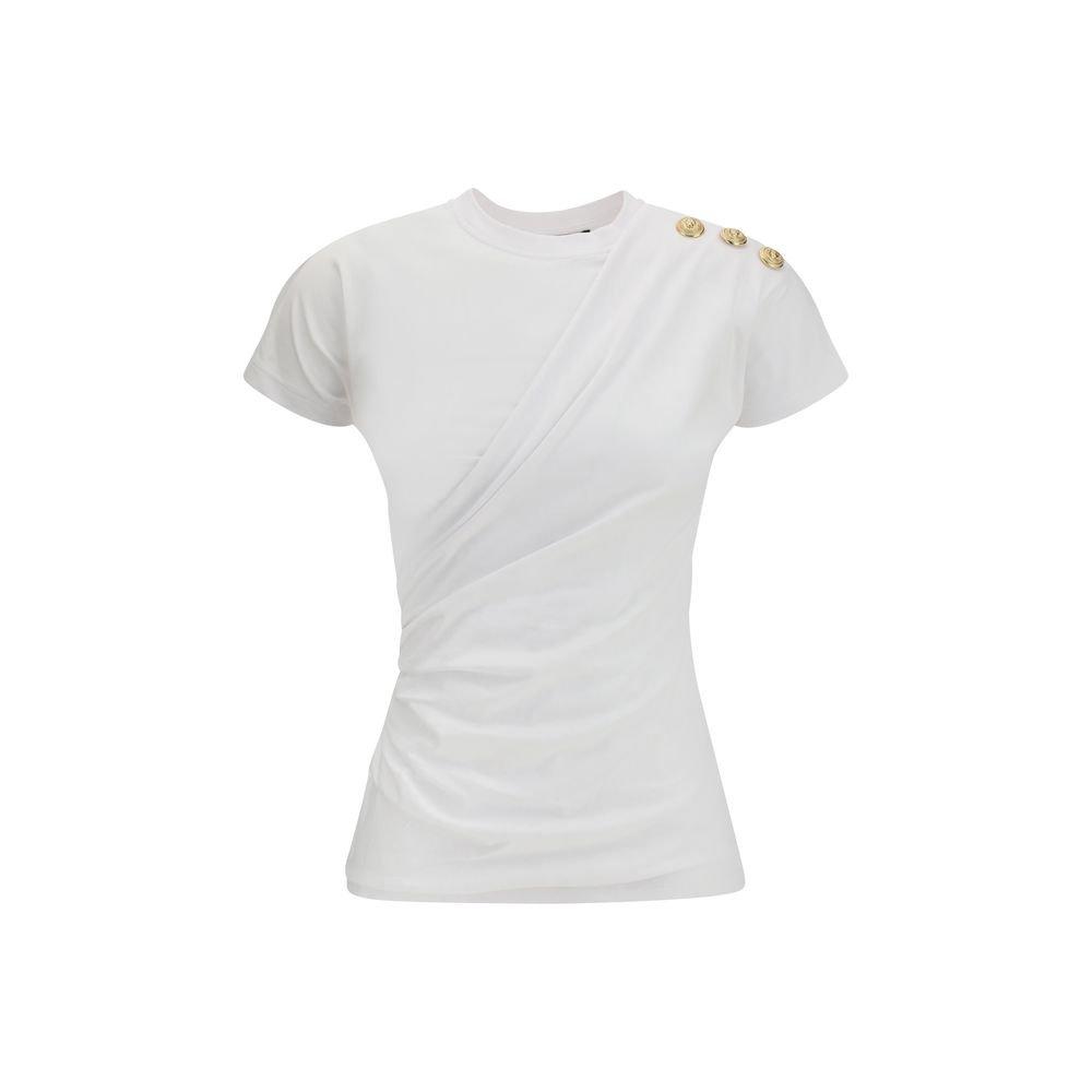 10063412.jpeg Balmain White Cotton T-Shirt - Image 1