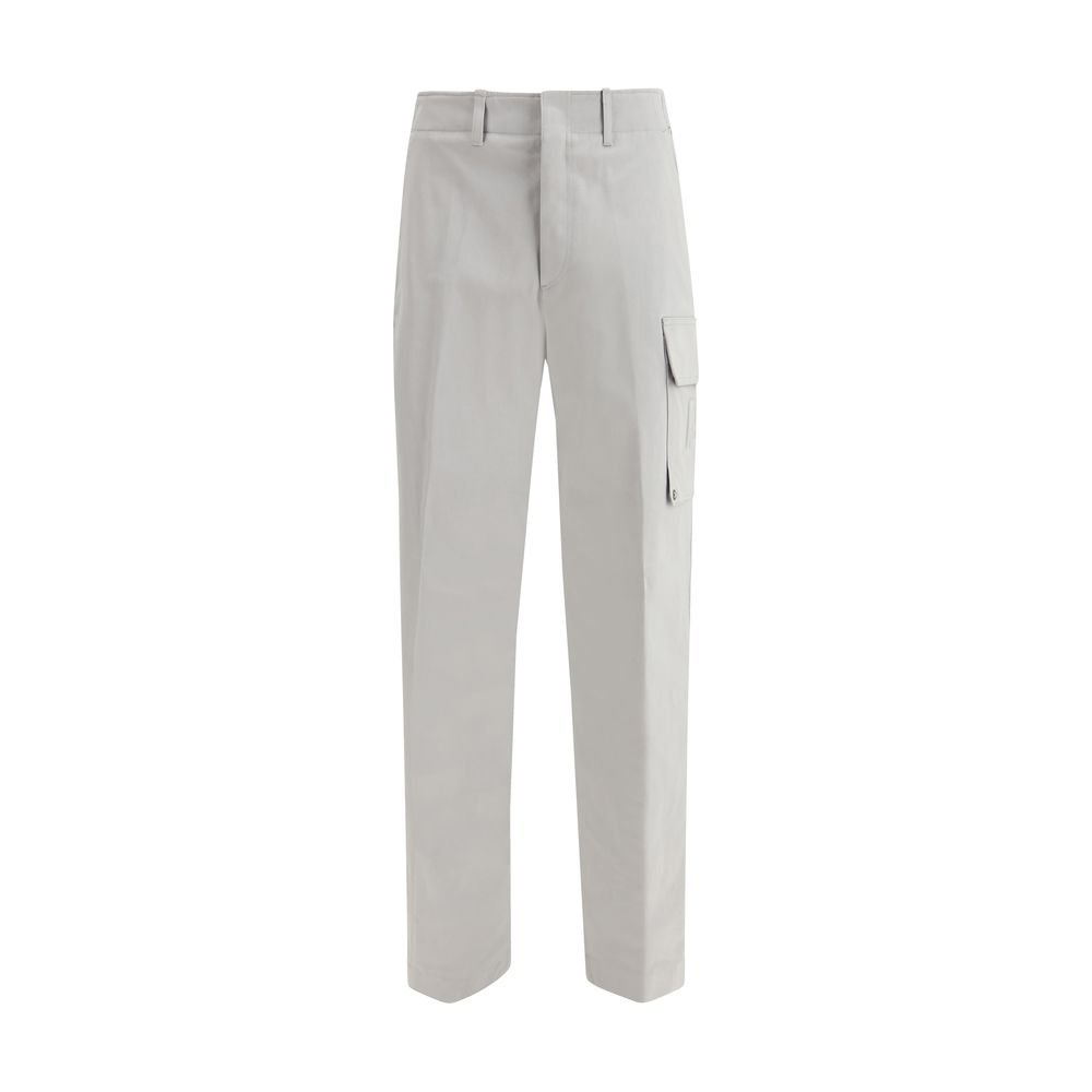 10101183.jpeg Pantaloni Cargo Fendi Argintii din Bumbac - imagine 1