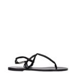 Isabel Marant Black Leather Flip-Flop Sandals