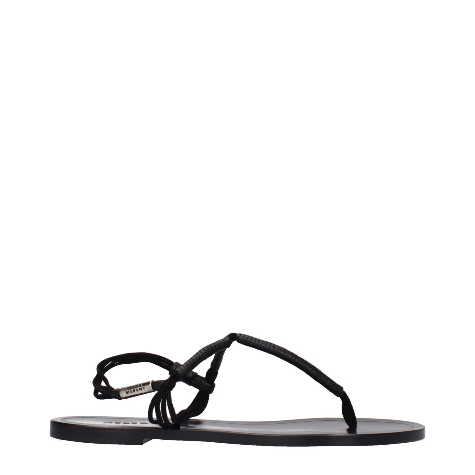 10204617-1.jpeg Isabel Marant Black Leather Flip-Flop Sandals - Image 1