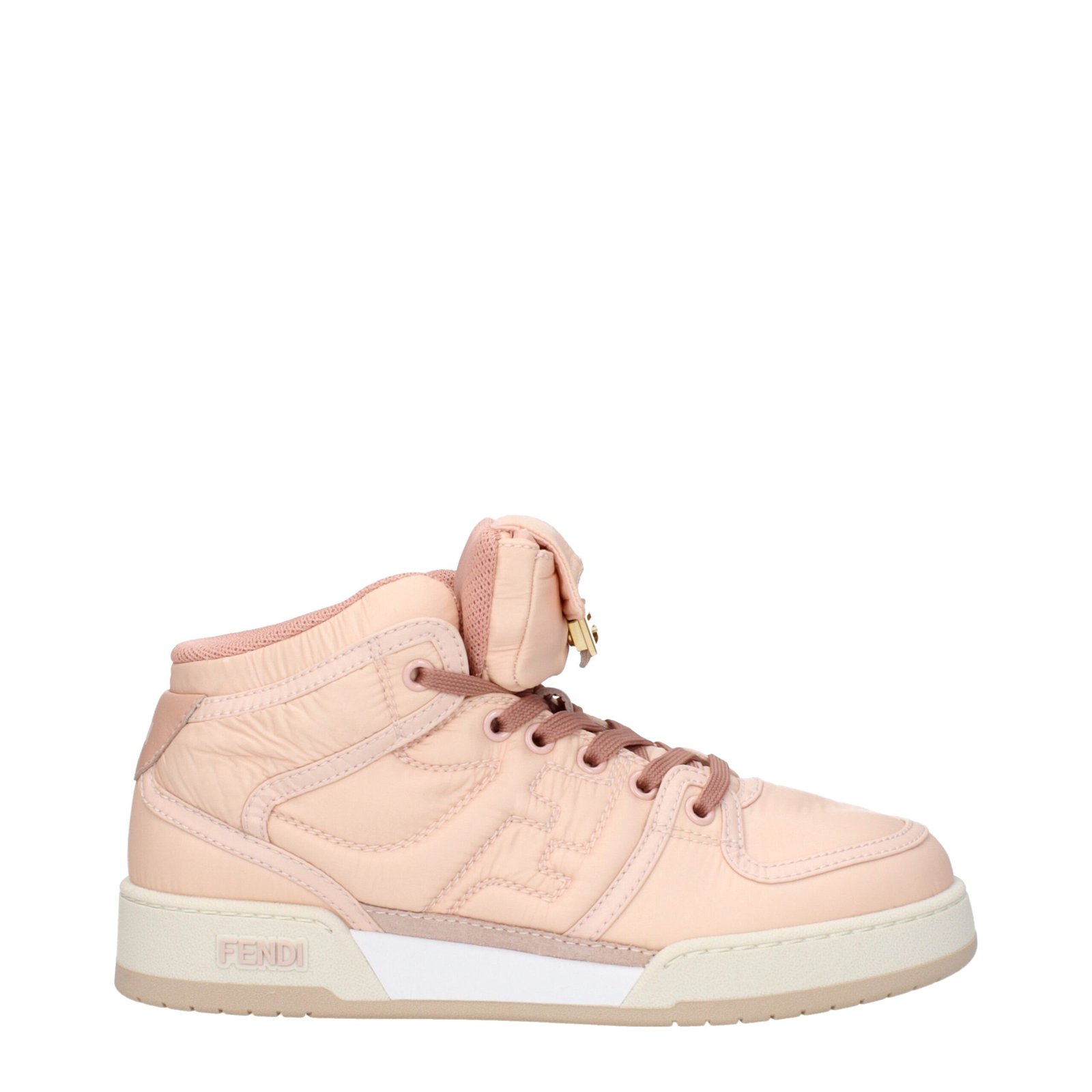 10204689-1.jpeg Fendi Pink Nylon High Top Sneakers - Image 1