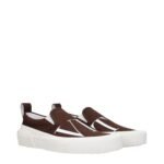 Valentino Garavani Brown Fabric Slip-On Loafers - Image 2