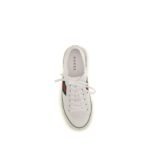 Gucci White Cotton Low Top Sneakers - Image 4