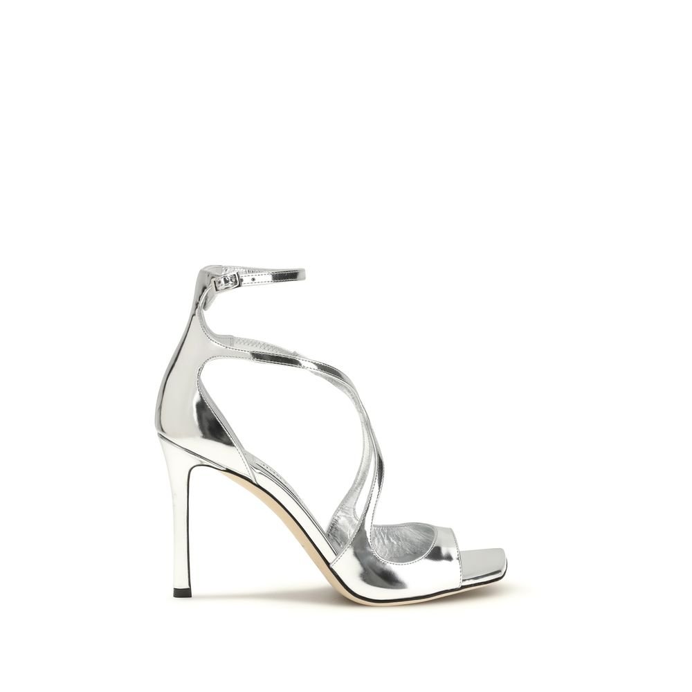 10247651.jpeg Jimmy Choo Silver Calf Leather Bos Taurus Stiletto Heel Sandals - Image 1