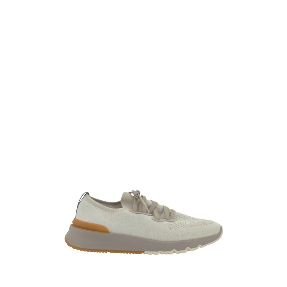 10250573-2.jpeg Brunello Cucinelli White Cotton Athletic Sneakers - Image 1