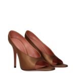 Amina Muaddi Brown Satin High Heel Pumps - Image 2
