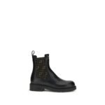 Fendi Black Calf Leather Bos Taurus Ankle Boots