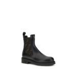 Fendi Black Calf Leather Bos Taurus Ankle Boots - Image 2