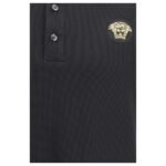 Versace Black Cotton Polo Shirt - Image 3