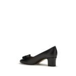 Ferragamo Black Calf Leather Bos Taurus Pumps - Image 3