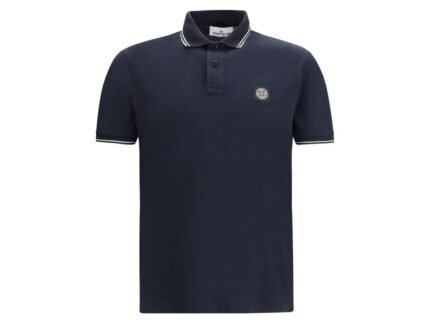 Polo Stone Island Albastru din Bumbac