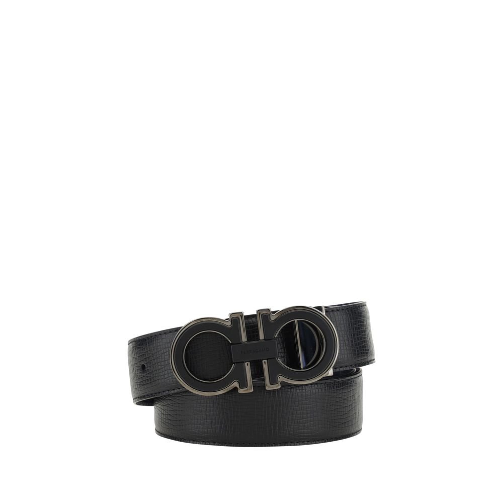 10372312.jpeg Ferragamo Blue Calf Leather Bos Taurus Belt - Image 1
