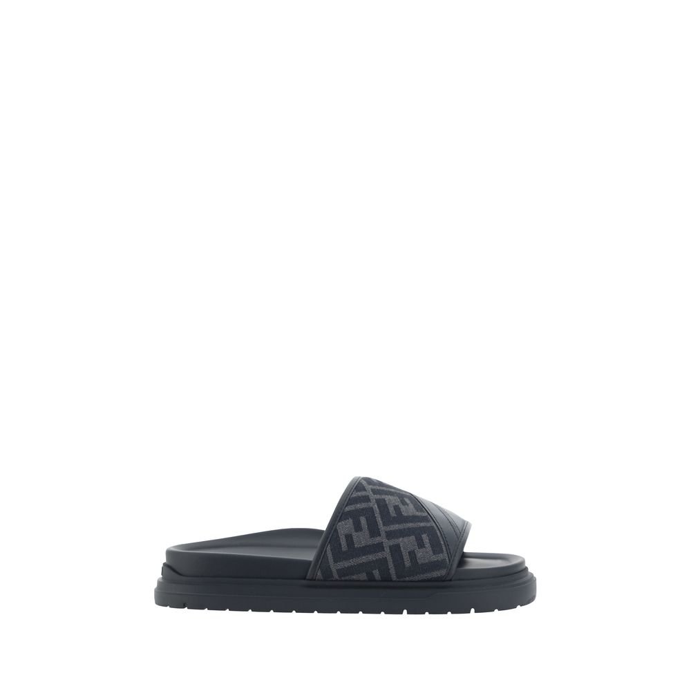 10372637.jpeg Fendi Gray Fabric Sandals - Image 1