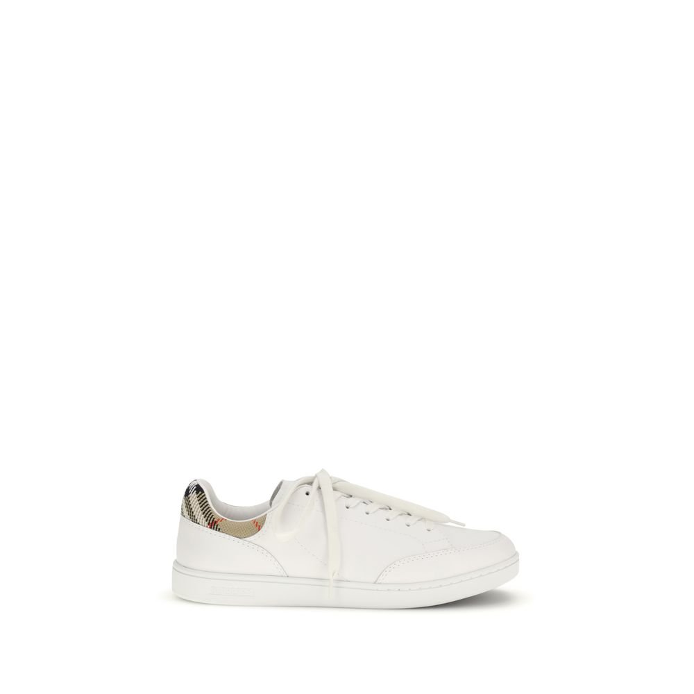 10372664.jpeg Burberry White Calf Leather Bos Taurus Low Top Sneakers - Image 1