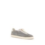 Brunello Cucinelli Gray Calf Leather Bos Taurus Sneakers - Image 2