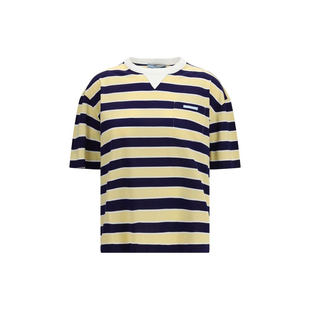 10375025.jpeg Prada Bicolor Cotton T-Shirt - Image 1