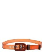 Miu Miu Orange PVC Waist Women Cintura Square Buckle Belt - Image 3