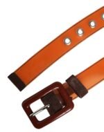 Miu Miu Orange PVC Waist Women Cintura Square Buckle Belt - Image 7
