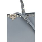 Valentino Garavani Blue Calf Leather Bos Taurus Shoulder Bag - Image 4