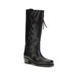 Paris Texas Black Calf Leather Bos Taurus Lace-Up Boots - Image 2