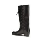 Paris Texas Black Calf Leather Bos Taurus Lace-Up Boots - Image 3
