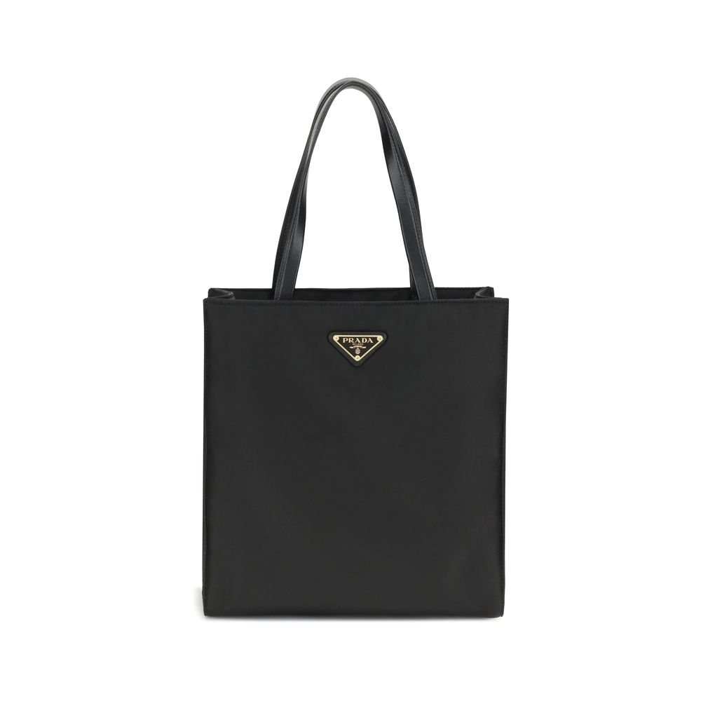 10378593.jpeg Geantă Prada Tote Re-Nylon Neagră din Piele - imagine 1